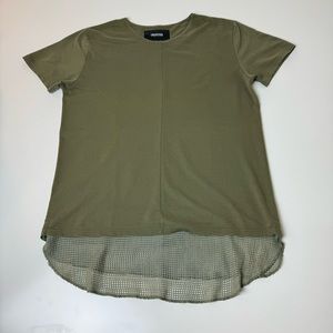 Unknown New York Olive Green Mesh Drop Tail T Shirt Men’s Size XL